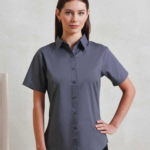 Premier Euronics Women's short sleeve poplin blouse MTPPR302 Euronics Women's short sleeve poplin blouse Thumbnail