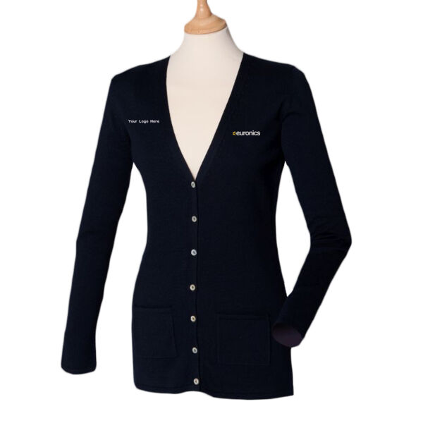 Ladies V Neck Cardigan (Inc Your Logo + 2 Brand Logos) Thumbnail